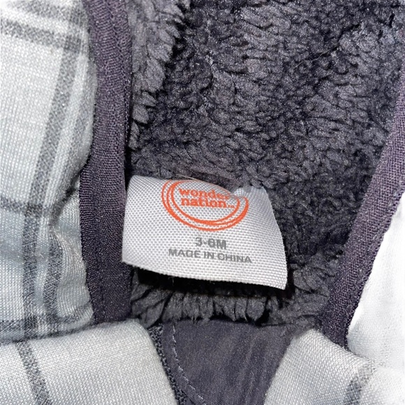 Gymboree Infant Bunting Snowsuit Boys 3/6 Months Grey Fleece Lined Zippered Warm - Picture 3 of 6